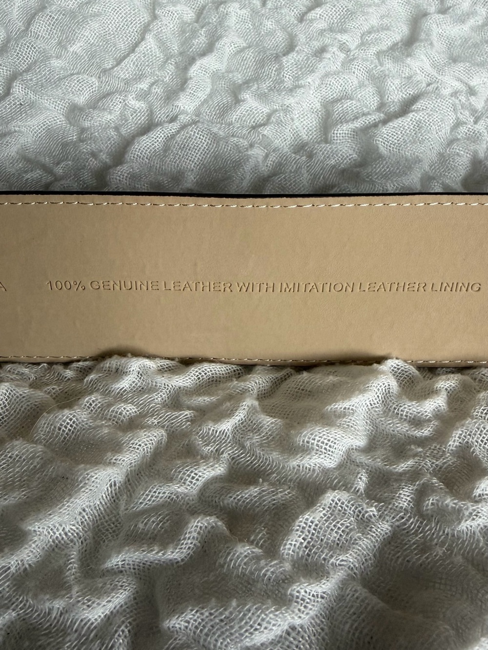 Ann Taylor 100% Leather Belt Gold Buckle with Navy and Cream Accents - Picture 3 of 11
